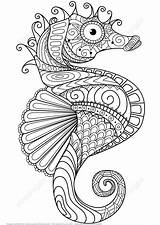Mandala Coloring Seahorse Printable Choose Board Pages sketch template