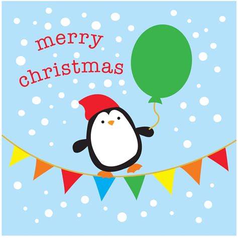 babipur penguin merry christmas card