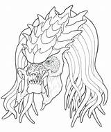 Coloring Alien Predator Pages Scary Drawing Face Getcolorings Aliens Getdrawings Color sketch template