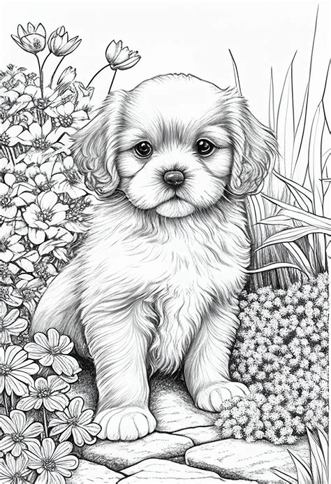 coloring pages  realistic dogs