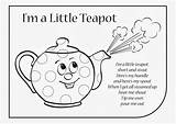 Nursery Tea Pot Rhyme Coloring Rhymes Sheets Preschool Little Kids Crafts Choose Board Words sketch template