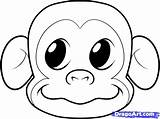 Monkey Drawing Coloring Cartoon Gorilla Cute Face Easy Template Draw Pages Faces Kids Simple Drawings Step Felt Printable Templates Dubai sketch template