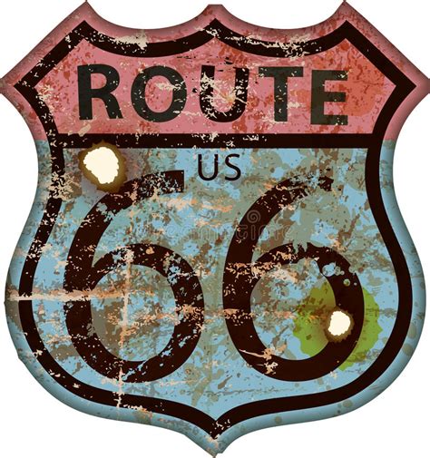 vintage route  road sign stock vector illustration  fashioned