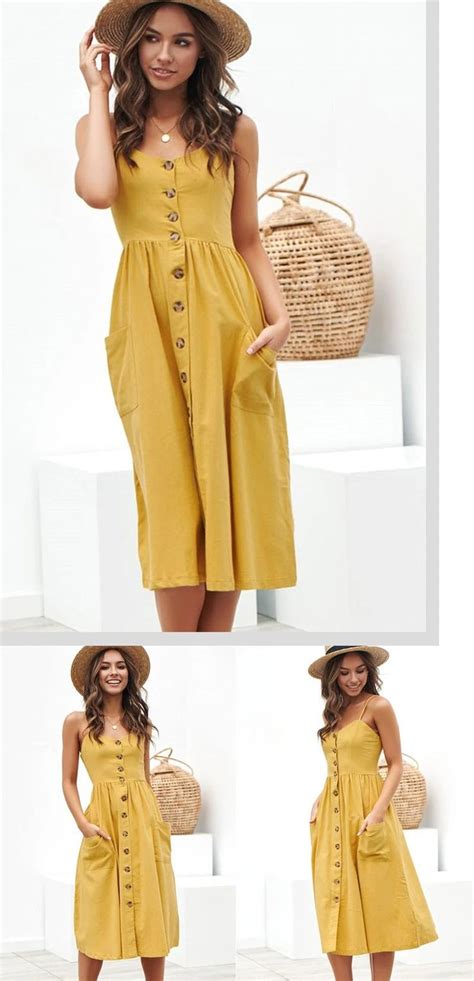 mustard yellow sundress pocket love in 2020 sundress