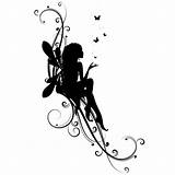 Fairy Tattoo Silhouette Tattoos Butterflies Flying Designs Butterfly Tatouage Nice Papillon Tatouages Google Vinilos Tattooimages Biz Body Infini Stickers Khloes sketch template