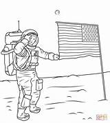 Neil Armstrong Moon Coloring Pages Printable Para Colorear Drawing Flag American Book Sobre Search Walks sketch template