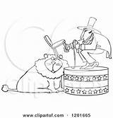 Tamer Lion Circus Whip Holding Outlined Chair Over Djart Royalty Clipart Cartoon Vector 2021 sketch template