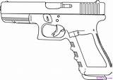 9mm Pistola Glock Dibujo Visitar Cop Guns sketch template