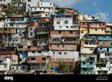 venezuela south america caracas typical  income slum dwellings