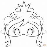 Coloring Mask Princess Pages Printable Paper sketch template