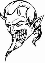 Scary Devils Horns sketch template
