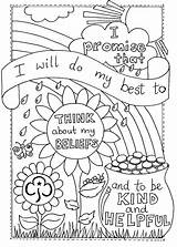 Promise Scout Rainbows Scouts Daisy Brownie Colouring Printable Brownies Girlguiding Guides Daisies Juniors Swap Pledge Petals Beliefs Guiding sketch template