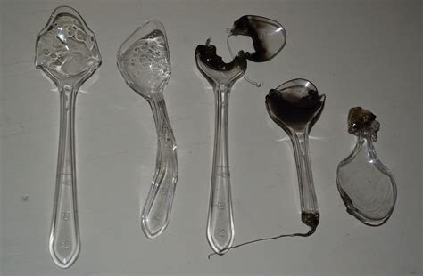 experimenting  plastic spoons melting  changing  forms plastic spoons melted