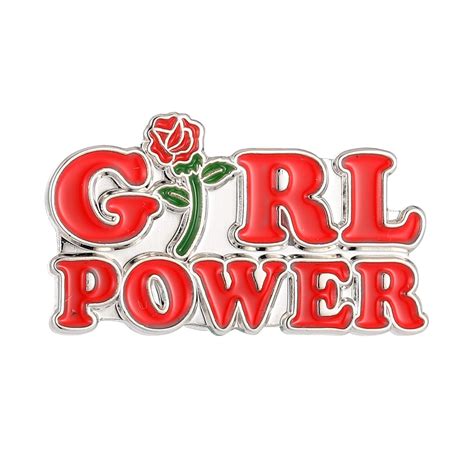 buy girl power red rose feminism women s feminist motivational female pin