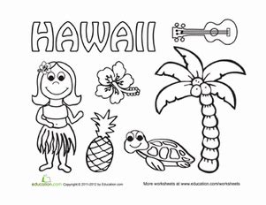 hawaii worksheet educationcom hawaiian crafts coloring pages