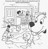 Coloring Pages Responsible Clifford Responsibility Printable Sheet Lineart Being Kids Template Adults sketch template