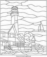 Glass Stained Lighthouse Dover Patterns Publications Coloring Pages Pattern Doverpublications Quilt Color Splendor Nature Welcome Book Stain Lighthouses Sample Designs sketch template