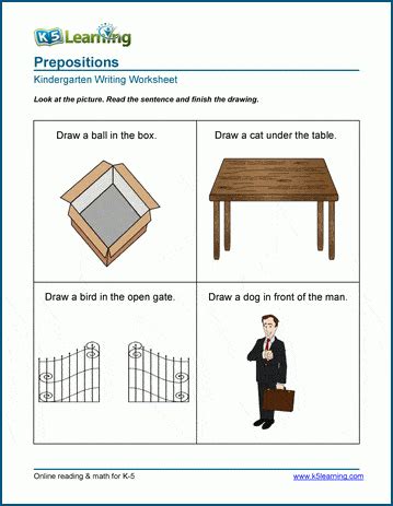 location preposition  preschool  kindergarten worksheets