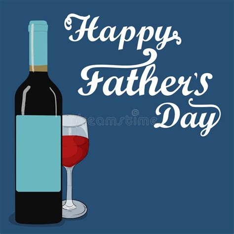 Fathers Day Card With Wine Stock Vector Illustration Of Alcohol