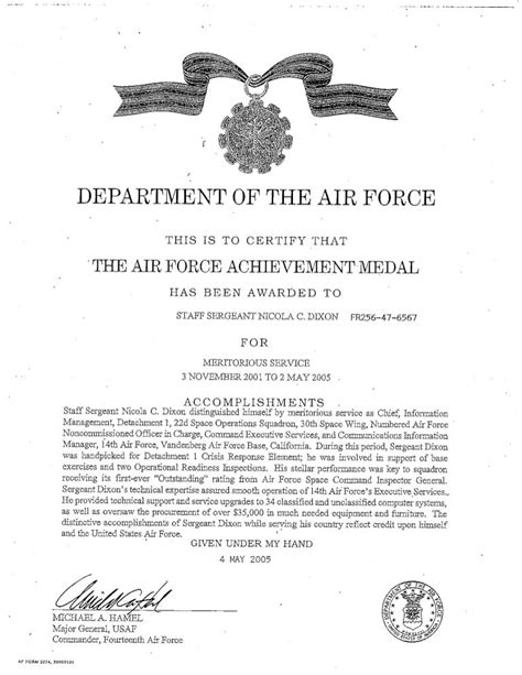 air force biography template