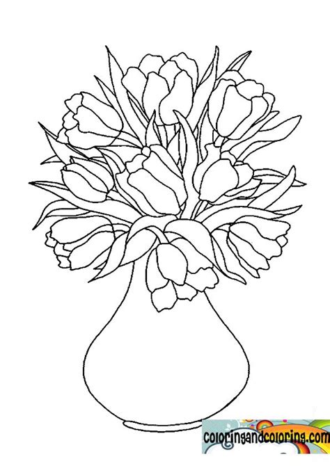 coloring vase  flowers colouring pages flower vases color