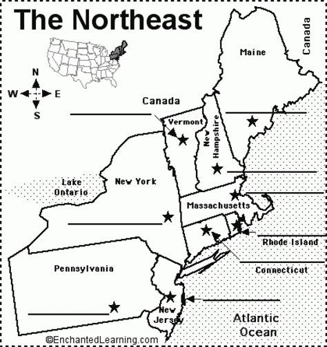 printable northeast states  capitals map minimalist blank printable