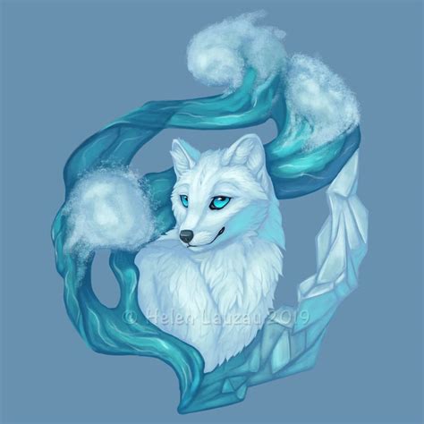 elemental fox water and ice etsy uk