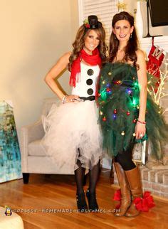 easy tulle snowman  christmas tree couple costume coolest