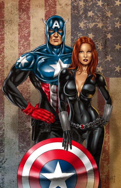 Daredevil Elektra Vs Captain America Black Widow