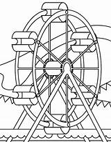 Coloring Park Wheel Pages Ferris Amusement Roller Coaster Printable Kids Colouring Color Sheets Ark Noahs Theme Miscellaneous Source Getcolorings Getdrawings sketch template