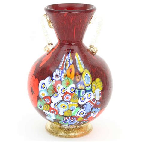 Murano Glass Vases Murano Art Glass Millefiori Vase With