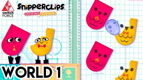 Snipperclips Gameplay World 1 Full Game Nintendo Switch