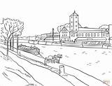 Coloring Canal Erie Pages Drawing sketch template