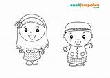 Muslim Family Coloring Kids Anak Pages Drawing Cartoon Freebies Ramadan Wordpress sketch template