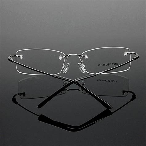fashion rimless glasses lightest rx optical eyeglasses memory titanium