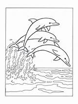 Zee Kleurplaat Dolfijnen Springen Kleurplaten Dolphins Jumping Sea Leukekleurplaten sketch template