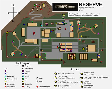 escape  tarkov reserve map loot