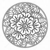 Ornamenten Quadratisches Mehndi Umriss Ausmalen Buchseiten Blumenmuster Doodle sketch template