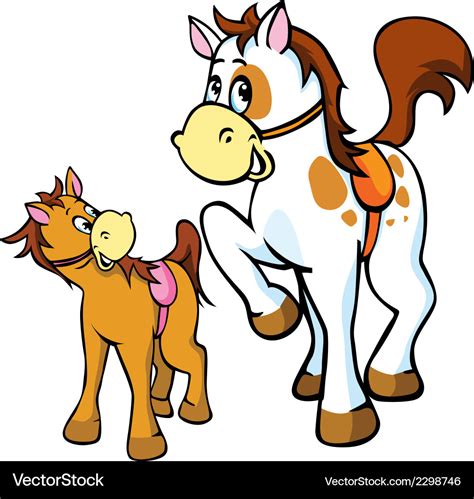 horses cartoon royalty  vector image vectorstock