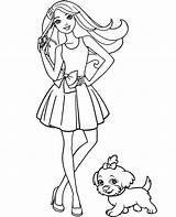 Barbie Coloring Doll Puppy Pages Dog Print Girls Printable Color Girl Topcoloringpages Little sketch template