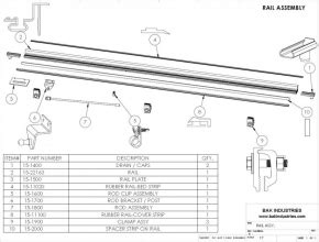 bakflip rail plate replacement  rail assembly  asbak