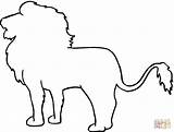 Lion Drawing Line Outline Animal Coloring Getdrawings Drawings sketch template