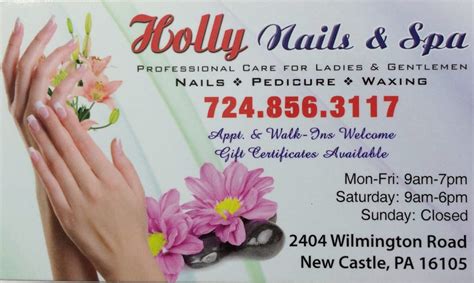 holly nails spa nail salons  wilmington   castle pa