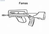 Armi Colorare Mp7 Colorir Armas Famas M16 sketch template