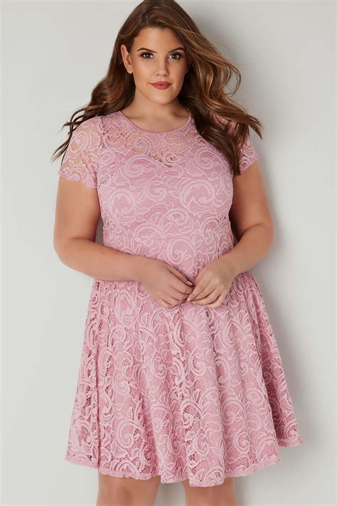 pink lace skater dress  sweetheart bust  size