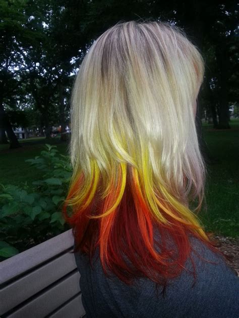 flames  fire color long hair styles  hairstyles fire colors