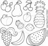 Collage Clip Fruit Pasta Escolha Clipart Outlined Royalty Illustration Vector Digital sketch template