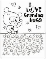 Mother Birthday Hallmark Grandmother Grandparents Hugs 70th Getcolorings sketch template
