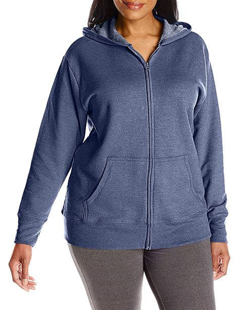size womens  size full zip fleece hoodie navy navy heather size ebay