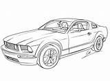 Mustang Coloring Ford Sketches Pages Template Drawing sketch template